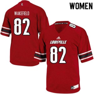 Women Louisville Cardinals #82 Keion Wakefield Red Embroidery Jersey 576282-230