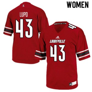 Women's Louisville Cardinals #43 Logan Lupo Red College Jersey 147620-114