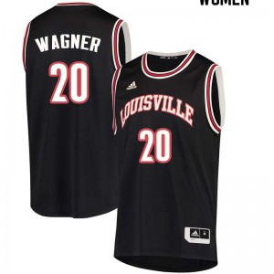 Women's University of Louisville #20 Milt Wagner Black Stitch Jerseys 548532-436