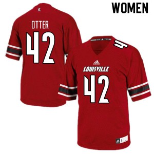 Women's Louisville Cardinals #42 Patrick Otter Red Football Jerseys 279313-518