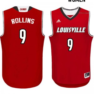Women's Louisville Cardinals #9 Phil Rollins Red High School Jersey 216138-972
