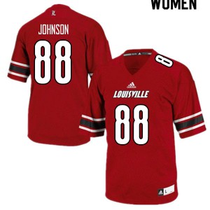 Women's Louisville Cardinals #88 Roscoe Johnson Red NCAA Jerseys 259668-880