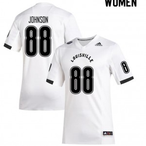 Women's Louisville Cardinals #88 Roscoe Johnson White Embroidery Jerseys 843358-170