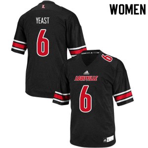 Women's Cardinals #6 Russ Yeast Black Official Jerseys 613880-615