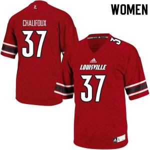 Womens Louisville Cardinals #37 Ryan Chalifoux Red Stitch Jerseys 257754-690