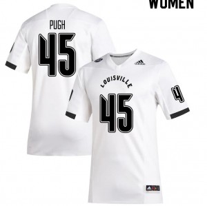 Women Louisville #45 Seth Pugh White Official Jersey 207532-692