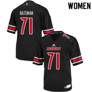 Womens Louisville Cardinals #71 Toryque Bateman Black College Jerseys 445502-385