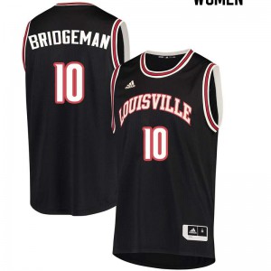 Women's University of Louisville #10 Ulysses Bridgeman Black Embroidery Jerseys 438851-802