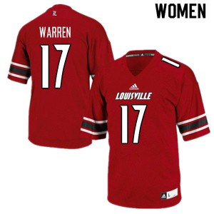 Women's Louisville #17 Will Warren Red Player Jerseys 704616-567
