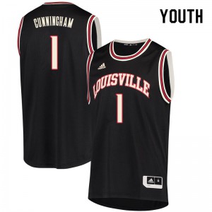 Youth University of Louisville #1 Christen Cunningham Retro Black Stitch Jerseys 927179-820