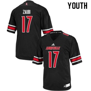 Youth Louisville Cardinals #17 Drew Zaubi Black College Jersey 393122-341