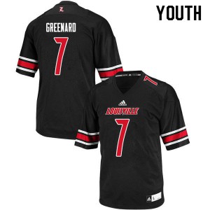 Youth University of Louisville #7 Jon Greenard Black Stitched Jerseys 375738-921