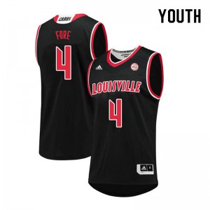 Youth Louisville #4 Khwan Fore Black Player Jersey 956529-705