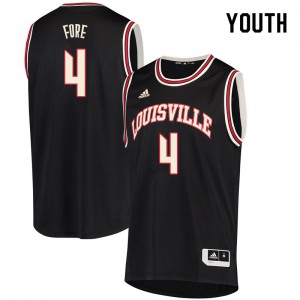 Youth Louisville Cardinals #4 Khwan Fore Retro Black NCAA Jersey 438837-367