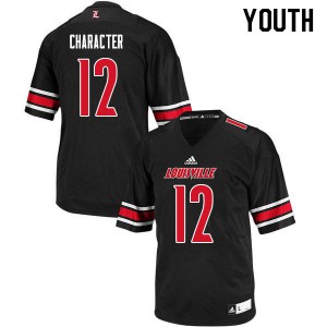 Youth Louisville Cardinals #12 Marlon Character Black Embroidery Jerseys 490158-386