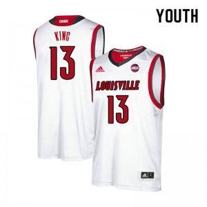 Youth Louisville Cardinals #13 V.J. King White Stitched Jersey 238965-635
