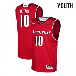 Youth University of Louisville #10 Wyatt Battaile Red Basketball Jersey 485333-880