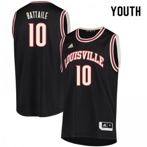 Youth Louisville Cardinals #10 Wyatt Battaile Retro Black Embroidery Jerseys 359261-432