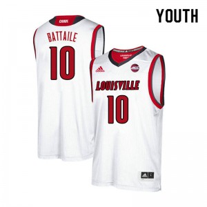 Youth University of Louisville #10 Wyatt Battaile White NCAA Jerseys 388293-347