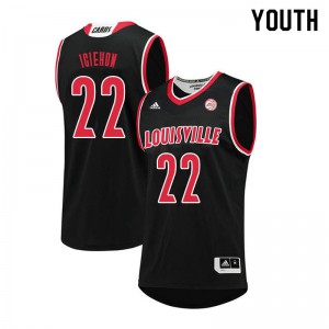 Youth Louisville Cardinals #22 Aidan Igiehon Black NCAA Jerseys 793426-317