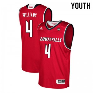 Youth University of Louisville #4 Grant Williams Red Basketball Jerseys 450641-212