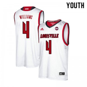 Youth Louisville #4 Grant Williams White Official Jersey 394765-112