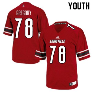 Youth Louisville Cardinals #78 Jackson Gregory Red Football Jerseys 618301-512