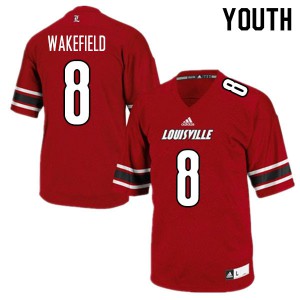 Youth Louisville Cardinals #8 Keion Wakefield Red College Jerseys 707037-610