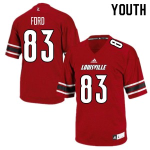 Youth University of Louisville #83 Marshon Ford Red Official Jerseys 468890-790