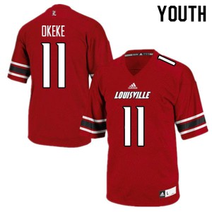 Youth University of Louisville #11 Nick Okeke Red Player Jersey 371412-395