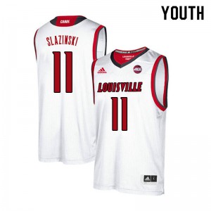 Youth Louisville #11 Quinn Slazinski White Player Jersey 791830-914