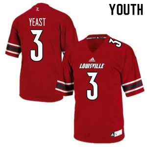 Youth Cardinals #3 Russ Yeast Red Stitch Jersey 848379-190