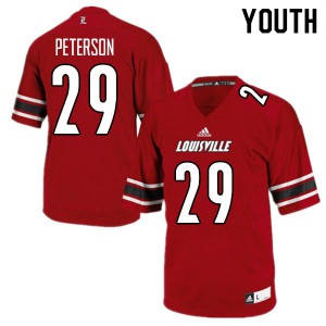 Youth Louisville Cardinals #29 Tabarius Peterson Red NCAA Jerseys 192055-316
