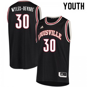 Youth Cardinals #30 Ashton Myles-Devore Retro Black Stitch Jersey 238988-124
