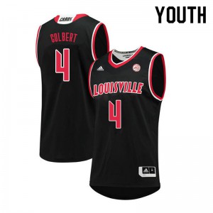 Youth University of Louisville #4 Brad Colbert Black Embroidery Jersey 441085-160