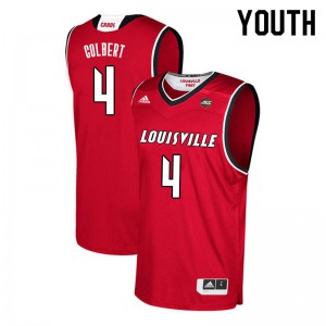 Youth University of Louisville #4 Brad Colbert Red NCAA Jersey 791302-748