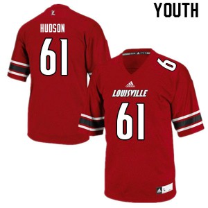 Youth Louisville #61 Bryan Hudson Red High School Jerseys 360164-521