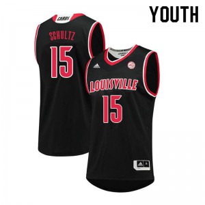 Youth Louisville Cardinals #15 Drew Schultz Black Basketball Jerseys 214913-915