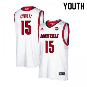 Youth Louisville Cardinals #15 Drew Schultz White Official Jersey 873339-321