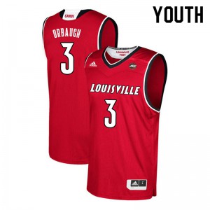 Youth Louisville #3 Hogan Orbaugh Red Official Jerseys 522913-387