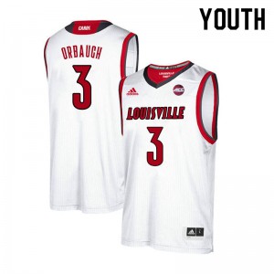 Youth Louisville Cardinals #3 Hogan Orbaugh White Alumni Jersey 832318-696