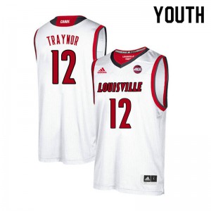 Youth Louisville Cardinals #12 JJ Traynor White Stitched Jerseys 526903-401