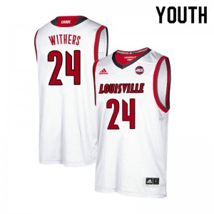 Youth Louisville Cardinals #24 Jae'Lyn Withers White University Jerseys 863085-402