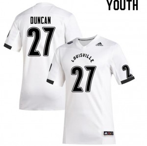 Youth Louisville #27 Kenderick Duncan White Stitch Jerseys 222229-425