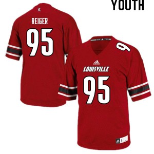 Youth University of Louisville #95 Mason Reiger Red University Jersey 488487-465