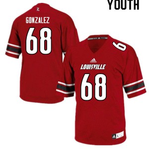 Youth University of Louisville #68 Michael Gonzalez Red Official Jersey 137683-875