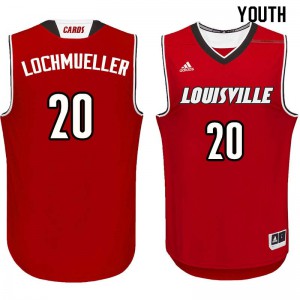 Youth Louisville #20 Bob Lochmueller Red Embroidery Jerseys 279070-264