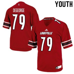 Youth Louisville Cardinals #79 Cameron DeGeorge Red High School Jerseys 366114-899
