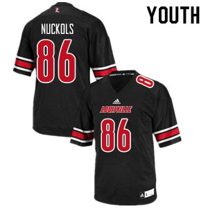 Youth University of Louisville #86 Chris Nuckols Black Stitched Jerseys 729594-483