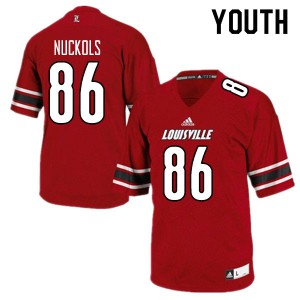 Youth Louisville Cardinals #86 Chris Nuckols Red Official Jerseys 112597-325